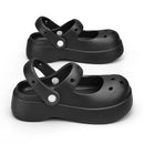 STRONGSHEN Women Summer Platform Clogs Sandal Outdoor Non-slip EVA Mary Jane Hole Shoes Beach Slippers Women's Sandalias Muje