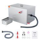 SucceBuy 8/40LBS Commercial Grease Trap Grease Interceptor Side Inlet Interceptor Under Sink Stainless Steel Grease Trap 2.8 GPM