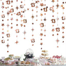 Gold 30th Happy Birthday Party Paper Banners Decorations Number 30 Year Old Circle Dots Twinkle Star Garlands Hanging Backdrops