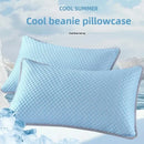 1-4PCS 48x74cm Ice Bean Pillowcase Summer Cooling Solid Color Cool Touch Fabric Washable for Air Conditioning Room