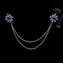 Fashion Gentleman Tassel Brooch For Men Suit Shirt Collar Crystal Cross Chain Lapel Pin Rhinestone Retro Wedding Accessories