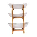 3-Tier Fruit Plate,Snack Dessert Cake Tray Plate Rack for Party Wedding,Fruit Bowl W/ Bamboo Wood Stand,Candy Dish Cake Stand
