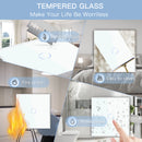 BSEED 2Pack Light Switches Wall Touch Switches 1Gang 2Way LED Sensor Tempered Glass Interrupter EU Standard Blue Backlight 240V
