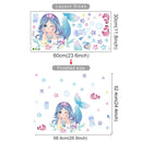 Cute Cartoon Mermaid Swinging Jellyfish Wall Stickers for Baby Girls Room Kids Room Wall Decals Nursery Living Room Decor