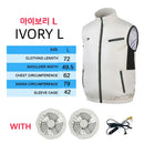 2024 Cooling Vest Ice Fan Vest Heat Resistant Sleeveless Workwear Breathable Wearable Cooling Fan Vest for Hot Weather Work