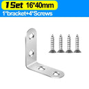 Stainless Steel Corner Bracket L Right Angle Connector Brackets Furniture Cabinet Fastener Corner Brace Shelf Support with Screw