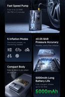 The Aero Bridge | Wireless Tire Inflator with Dual-Cylinder Motor & LCD Display