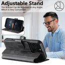 PU Leather Wireless Charging Card Holder Stand Wallet Magnetic Flip Cover Phone Case For iPhone 17 Pro Max 16 Plus 15 14 13 12