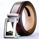 Cow Leather Men Belt 2024 New Automatic Genuine Leather Belts For Men Casual Brand Men's Belt Cowskin Strap Blue Brown B337