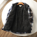 Autumn Winter Men's Fleece Linend Warm Shirt Jackets Thickened Long Sleeve Flannel Checked Shirts Vintage Casual Men Shirt Coats
