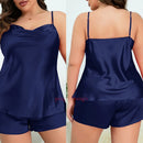 Lady Summer Chemise Pajamas Suit Night Outfit Big Size 4XL 5XL Sexy Women Satin Nightwear New Sleepwear Cami&shorts 2Pcs Pyjamas