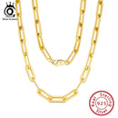 ORSA JEWELS 6mm 9mm 12mm Sizes Paperclip Link Chain Necklace 925 Sterling Silver 14k Gold Chain Man Woman Necklaces as Gift SC39