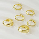 6Pcs Stainless Steel Mini Hoop Earrings Set for Women Shiny Rhinestone Zirconia Huggie Circle Punk Earrings Party Jewelry Gifts