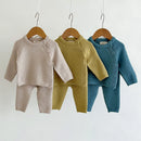 2Pcs Baby Boy Clothes Set Soft Knit Cotton Baby Boy Sweater + Pants Kids Outfit Spring