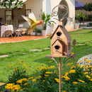 Birdhouse Garden Stakes Metal Bird House with Pole Bird Houses for Outside with Pole for Outdoor Garden Yard Decoration