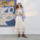 ELFSACK 2025 Summer New Arrivals Casual cool Original full print light shirt chiffon top