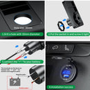 63W铝制USB充电器插座，快速充电12V/24V USB C车载充电器插座，带PD和QC3.0双USB端口，适用于汽车、船、摩托车