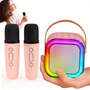 K12 Karaoke Machine Portable Bluetooth 5.3 PA Speaker System with 2 Wireless Microphones Home Family Singing Children's Gifts