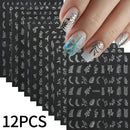 The Gilded Leaf | 12-Piece 3D Metallic Leaf Nail Sticker Set