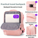 Easy Carry Airplane Approved Backpack, Minimalist Solid Tone Multi-pocket Daypack for Daily Commute and Holiday