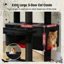 Multi-Level Cat Tree Tower with Scratching Posts&Board, Hammock, Cat Condo, Spacious Top Perch,Dangling Balls for Indoor Cats