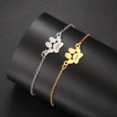 Cute Trendy Dog Cat Paw Custom Name Bracelet Women Stainless Steel Jewelry Multiple Names Personalized Pet Valentine's Day Gifts