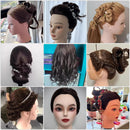 New Female Mannequin Training Doll Head With 70% Real Hair For Hairsyles Hairdressing Cosmetology Dolls Head With Stand Tripod