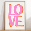 Chic Blue Red Love Canvas Prints Minimalist Valentine's Day Wall Art Poster for Modern Living Room and Home Decor Christmas Gift