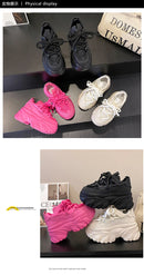 Women Platform Casual Breathable Mesh Shoes 2025 New Summer Chunky Sneakers 8.5CM Wedges Hidden Heels Hollow Leisure Shoes Woman