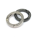 Crystal Rhinestone Decor Diamond Spring O Ring Openable Leather Bag Handbag Belt Strap Buckle Pendant Key Snap Clasp Clip
