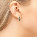 Huitan Fashion Versatile Women Hoop Earrings with Half Circle Cubic Zirconia Exquisite Gift Temperament Female Earrings Jewelry