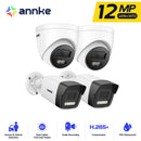 Annke 4件装12MP高清IP安防摄像机PoE 6K双光音频固定枪式摄像机人形车辆检测256G SD存储ONVIF