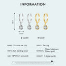 BAMOER 925 Sterling Silver Clear CZ Waterdrop Hoop Earrings for Women, 14K Gold Plated Statement Basic Jewelry 2 Colors SCE830