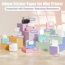 3 Rolls White Thermal Label Sticker 50mm x 3.5m Waterproof Adhesive Color Paper Phomemo M02/M03AS/M04AS Photo Paper for Printer