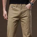 97% Cotton 2024 Autumn Men's Clothing Business Trousers Men Straight Casual Pants Men's Pants Cotton Black Gray Khaki Brand