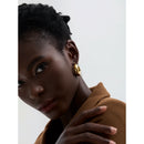 Yhpup High Quality Stainless Steel Round Geometric Chunky Hoops Earrings for Women Charm Metal Simple Fashion Jewelry Waterproof