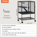 SucceBuy 64.6"Rolling Metal Ferret Cage Large4-Tier Critter Nation Cage Small Animal Cage for Pet Rat Hamster Guinea Chinchilla