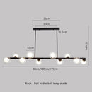 SANDYHA Modern Simple Bubble Ball Long Strip Chandeliers Minimalist Creative Hanging Lights Magic Bean Iron Art Restaurant Lamp