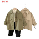 Fashion Baby Girl Boy Trench Cotton Infant Toddler Kid Windbreak Jacket Autumn Spring Child Dust Coat Baby Outwear Clothes 1-7Y