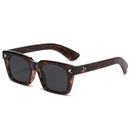SO&EI Vintage Square Men Sunglasses Fashion Yellow Blue Shades UV400 Women Trending Rivets Punk Sun Glasses