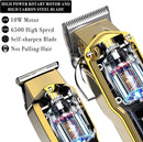 Full Metal Professional Hair Clipper Combo Kit Barber Cordless Hair Trimmer For Men Powerful Electric Hair Cut Machine Tool