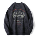 2025 Spring Mens Loose Fit Round Neck Hoodie Big Size Oversized Streetwear Hip Hop Retro American Casual Pullover Trendy Print