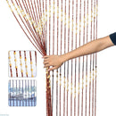 Natural Wood and Bamboo Beaded Curtain Fly Screen Porch Doorway For Bath Bedroom