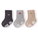 3Pair Newborn Baby Sock Children Boy Girl Kid Autumn Warm Breathable Non Slip Stocking Solid Fashion Socken Clothes Accessories