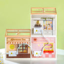 Robotime DIY Miniature Dollhouse Kit with Accessories Model Supply Store Kit with LED to Build Decent Birthday Gift