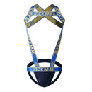 Sexy Lingerie Men's Harness Chest Bodysuit Hollow Out One-piece Jockstrap Leotard Contrast Color Bulge Pouch Bodysuit Underwear