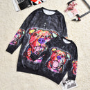 Spring Autumn Mother Kids Sweatshirt Clothes Family Matching Clothing Mommy and me Wear Cartoon Print Pug Sweater