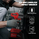 Feytory Cordless Impact Wrench,1/2" Brushless Power Impact Gun,1500N.m Electric Wrench with 4 Sockets&12PCS Screwdriver Bits