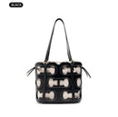 CH Bucket Bag Hollow Out Monogram Print Shoulder Bag Drawstring Crossbody Handbag For Women Office Work Daily Travel Shopping