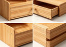 HTMCK DIY Large Capacity Wooden Desk Organizer with Drawer Pen Holder Stationery Storage Box for Home Office School Desktop Tidy